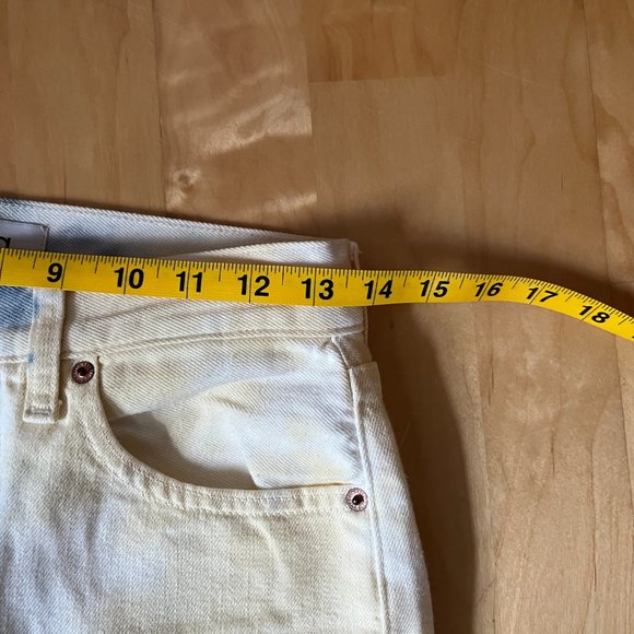 Etica White & Botanical Tie Die High Rise Straight Jeans 25 - Picture 9 of 13